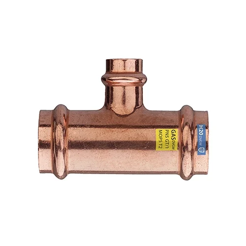 T ridotto fff in rame a pressare acqua/gas diam. 28 x 18 x 28