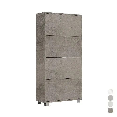 Scarpiera con 4 ribalte in nobilitato cm l76xh155xp30 bianco lucido