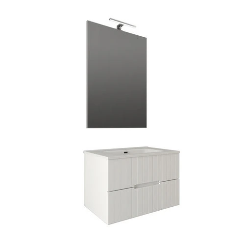 Mobile bagno sospeso completo vania grigio nuvola l. 100 cm